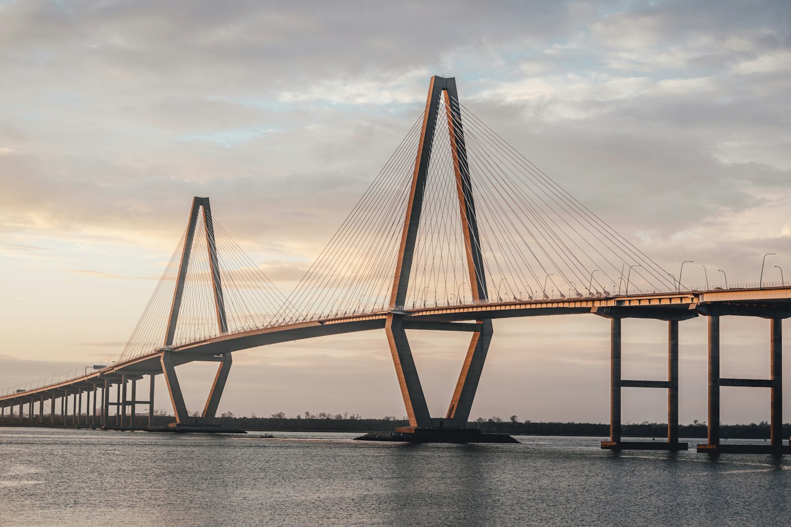 Arthur Ravenel Jr. Bridge over the Cooper River at sunset